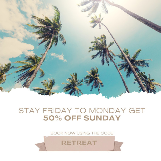 Stay Mon to Sun get 50% off Sunday